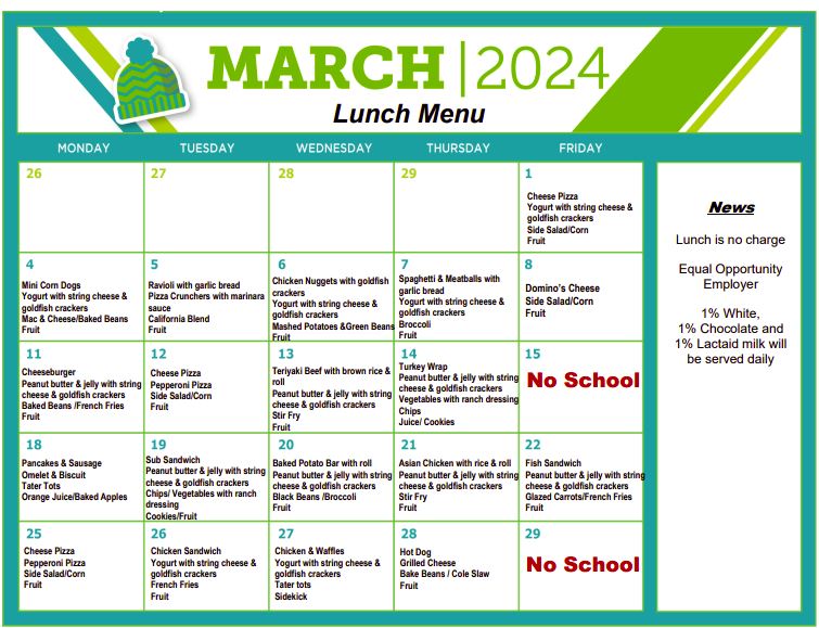John Paul II Academy Lunch Menu John Paul II Academy